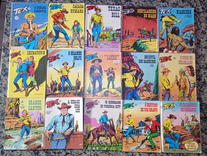Hq - Tex 1° e 2° edição da Vecchi - Gibi - lote com 15 quadrinhos de faroeste