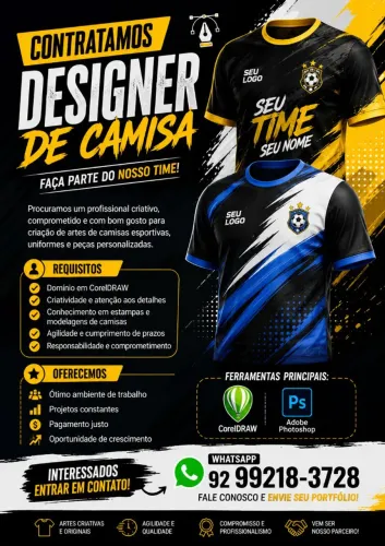 Estamos contratando design de camisa