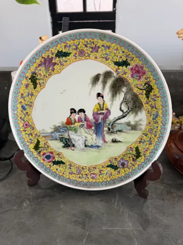 Prato porcelana antigo chinês 