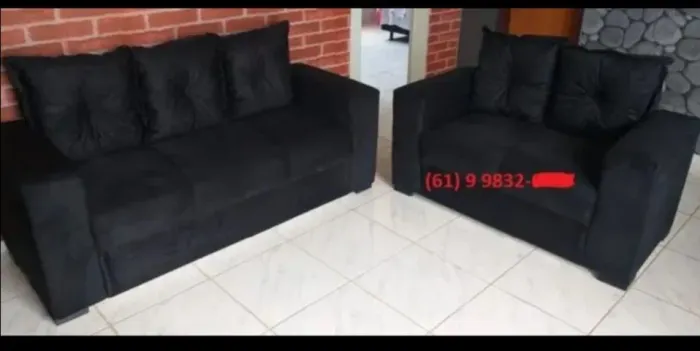 sofá 3 e 2 lugares diversas cores promoção