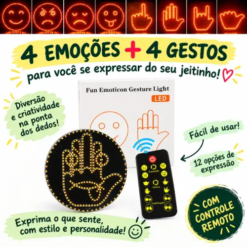 Luz Led Carro Gesto e Emoção Controle Remoto - Pronta Entrega Brasil