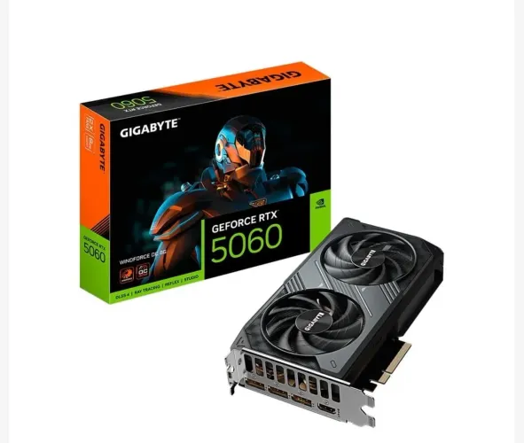Placa de Vídeo Gigabyte RTX 5060 WINDFORCE OC 8G NVIDIA GeForce, 8GB GDDR7