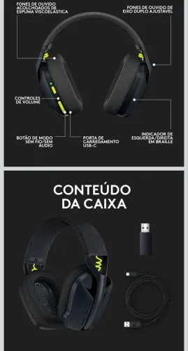 Fone gamer - logitech g435 headset