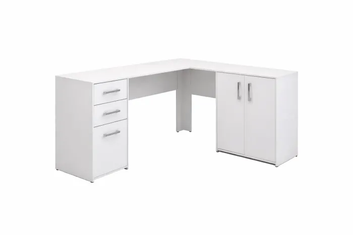 Mesa em L escritório Branca 