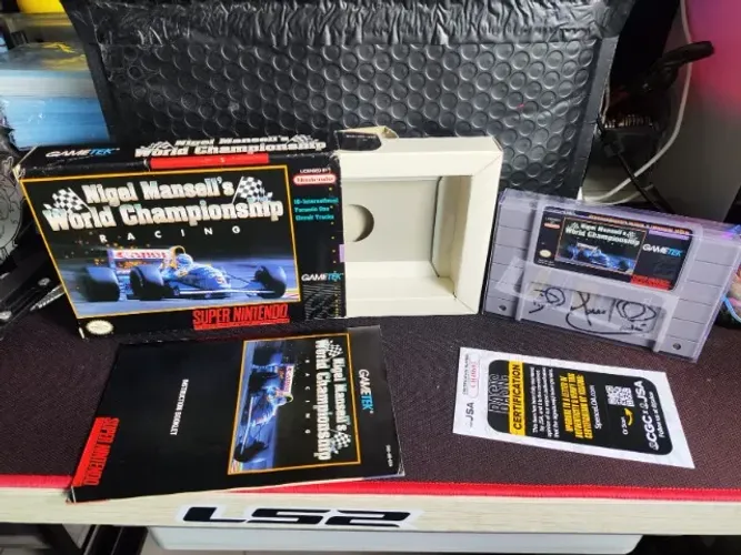 Nigel Mansell's World Championship Snes Cib + autografo certificado