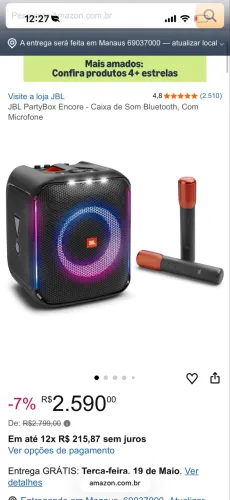 CAIXA JBL DOIS MICROFONES, 3 MESES DE USO
