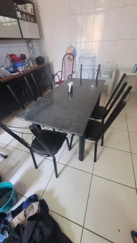 Mesas 6 cadeiras Mármore Ubatuba aceito Pix e Cartão