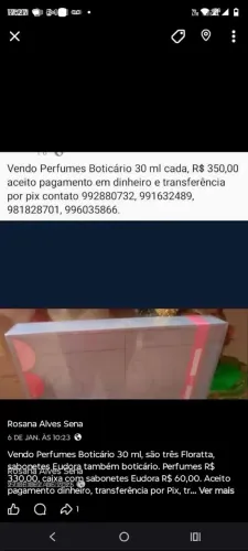 Vendo Perfumes Boticário e sabonetes Eudora Boticário