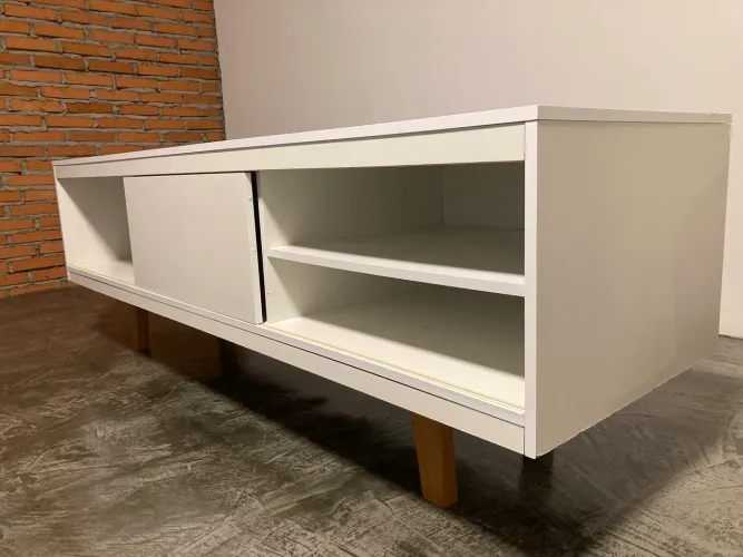 Rack Tok Stok 1,82 M x 0,55 CM Branco e Madeira