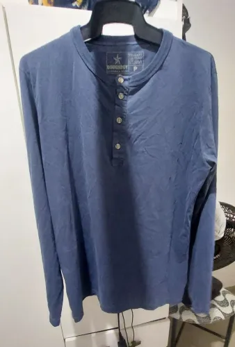 Camiseta Henley Doughboy Azul marinho
