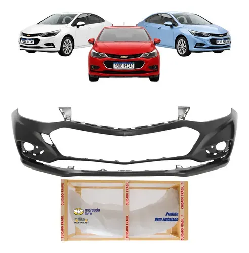 Parachoque Chevrolet Cruze Sedan 2017 2018 2019 Preto Liso Para Pintura
