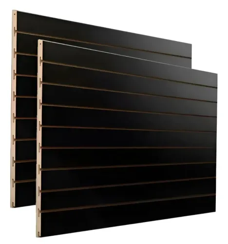 KIT Painel Canaletado MDF Preto + 60 ganchos