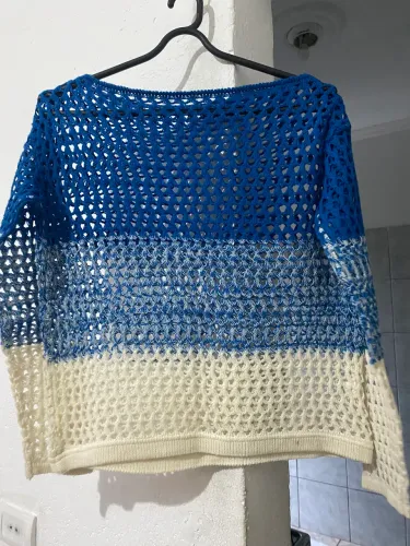Blusa tricô/crochê 