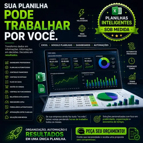 Transformo planilhas em soluções inteligentes!<br>