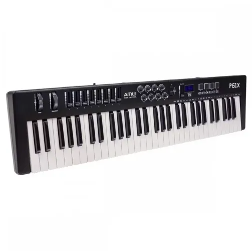Teclado Controlador MIDI AMW P61X + Hub USB-C 11 em 1