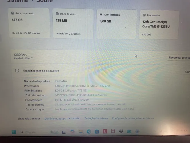 Notebook Lenovo IdeaPad 1 15IAU7Excelente Estado