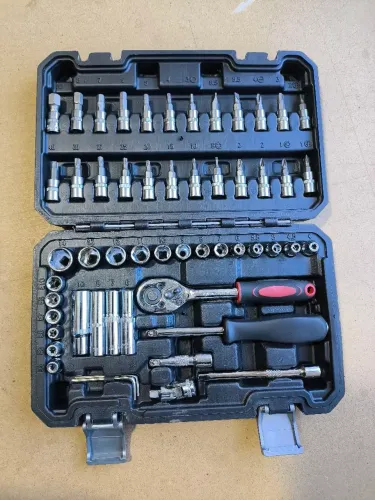 Maleta Ferramentas Jogo de Soquetes 57 Peças 1/4 Catraca Bits Torx