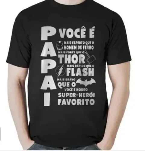 camisa tema dia dos pais cor preta