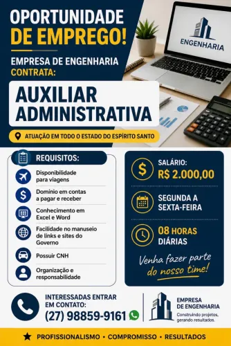 Empresa de engenharia contrata :