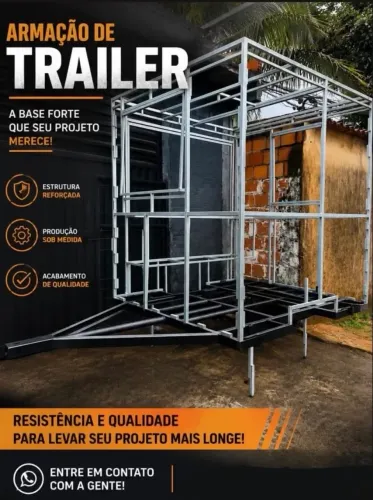 Estrutura metálica para trailer de 2m x 1.70