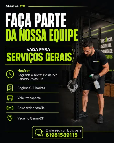 Vaga serviços gerais - Início imediato