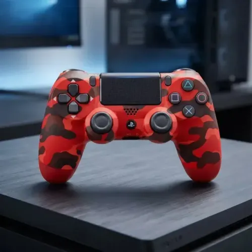 Controle Dualshock 4 Vermelho camuflado - novo