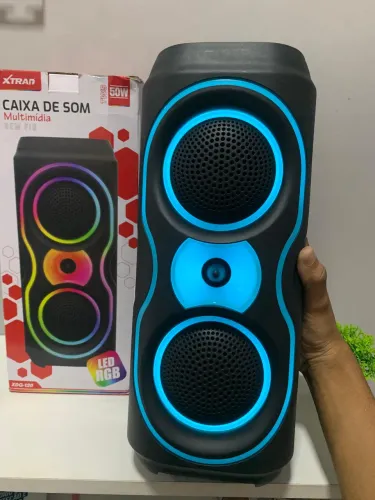 Caixa de Som Multimídia 50W com LED RGB