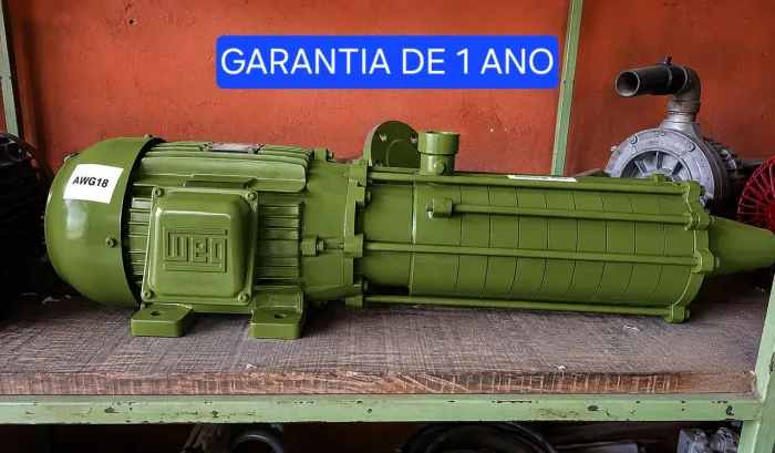 Conjunto motobomba schneider de 5HP trifásica 9 estágios com rotor de bronze - NOVO