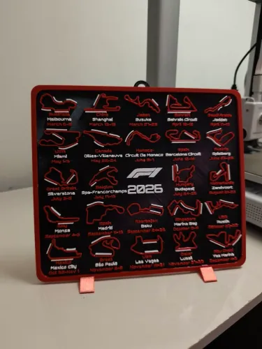 Display Calendário F1 2026 - Impressão 3D