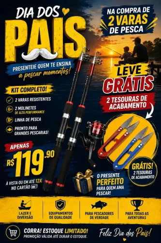 Kit pesca dia dos pais