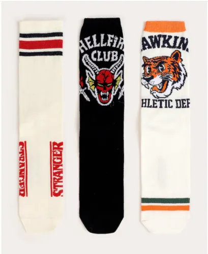 Stranger Things Kit meia masculina 3 pares originais