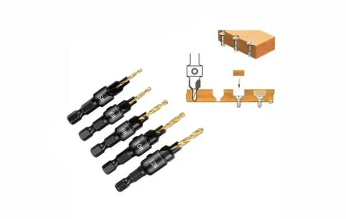 Broca Roteador Para Perfurar Madeira, Escareadores Ajustáveis 05pcs  