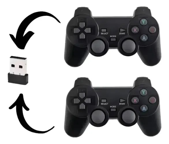Controle Joystick (2 sem fio USB Power Mode) + 1 com fio USB Knup