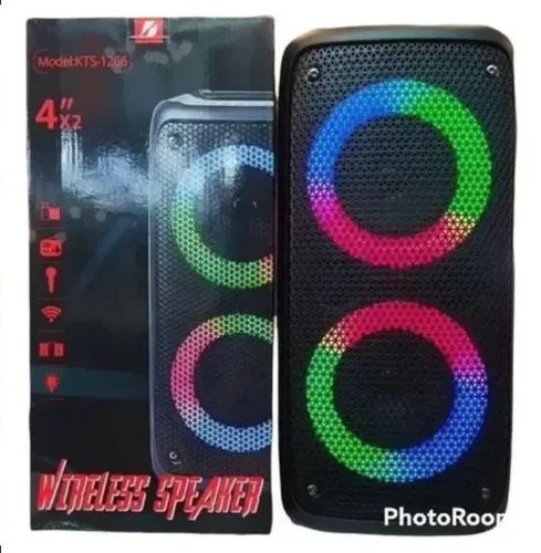 Caixa De Som Portátil Karaokê Kts 1266 Luz Rgb, Bluetooth! Cor Preto
