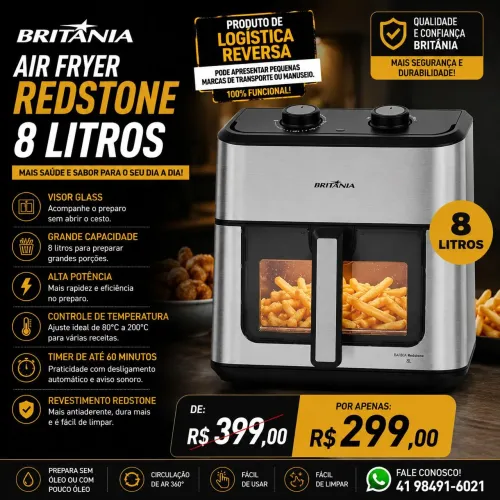 Airfryer Britânia 8 litros