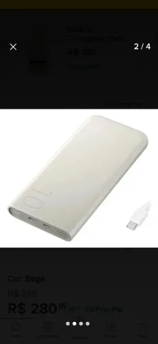Carregador portátil Samsung