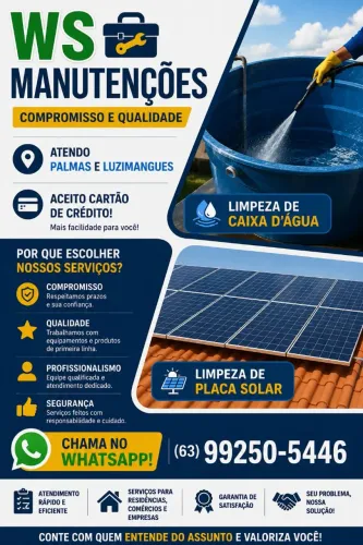 Limpeza em caixa da água e placas solares 