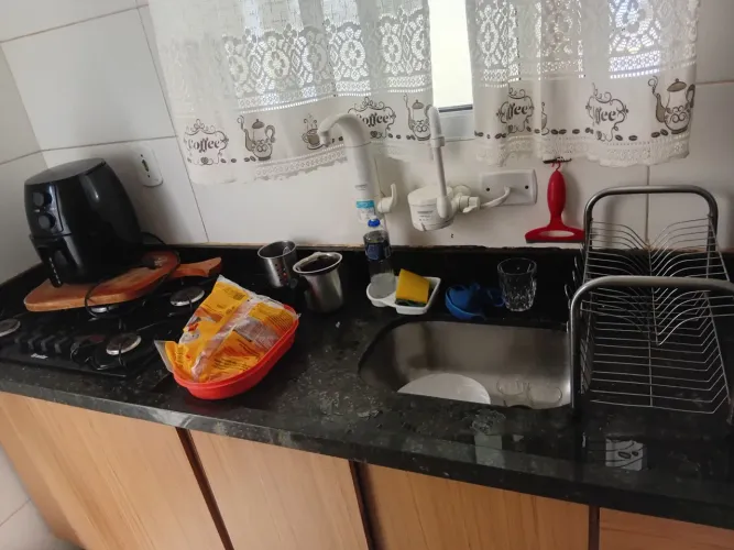 Pia de cozinha com cooktop 