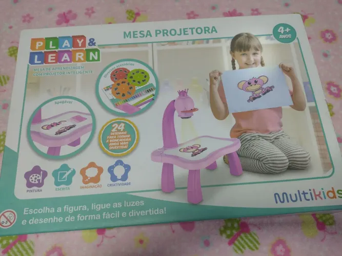 Brinquedo mesa projetora kids p/ desenhar