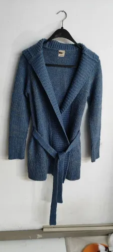 Maxi Cardigan Tricô Hering Com Capuz