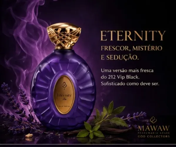 Perfume masculino Eternity - A Versão Árabe Mais Fresca do 212 Vip Black