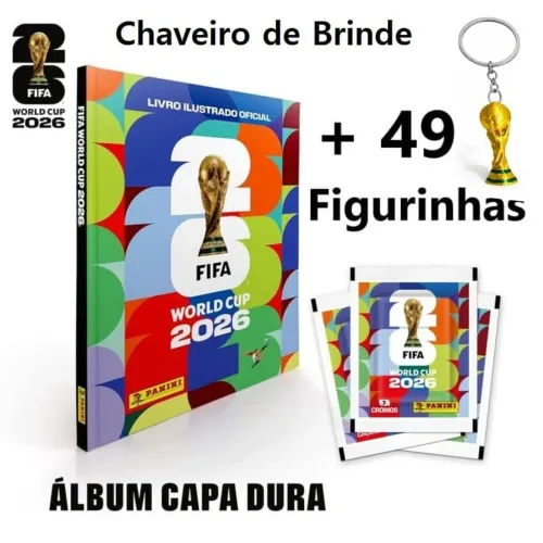 Album Capa Dura + 49 Figurinhas + Chaveiro