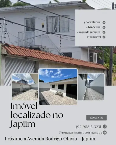 Excelente Casa Espaçosa c/ 4 Quartos proximo a Rodrigo Otavio / Financia
