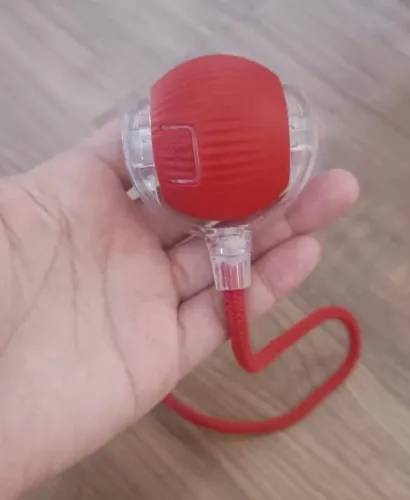 Bola Brinquedo Bolinha Inteligente para Gatos e Cães Luz Led Recarga Usb e Movimento 360