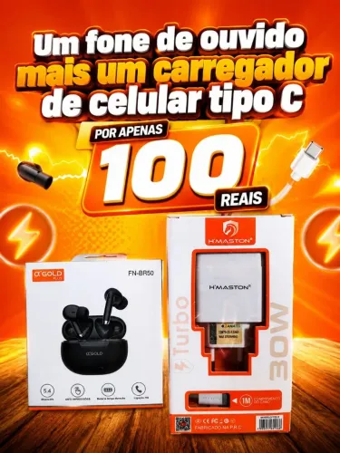 Fone de ouvido bluetooth mais um carregador