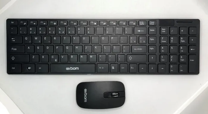 Teclado e Mouse Sem Fio Wireless Original Exbom Bk-s1000 2.4ghz Preto Novo na Caixa