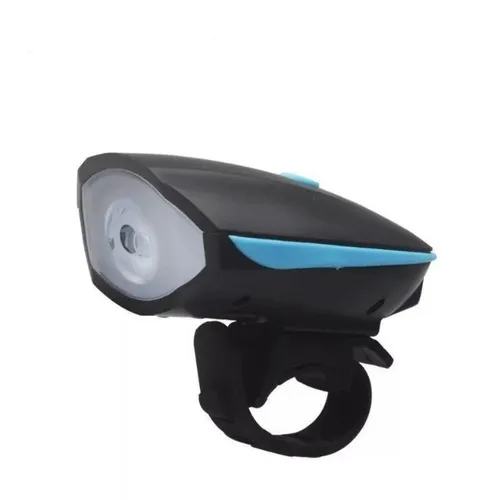 Farol LED com Buzina para Bicicleta Recarregável USB - mayber