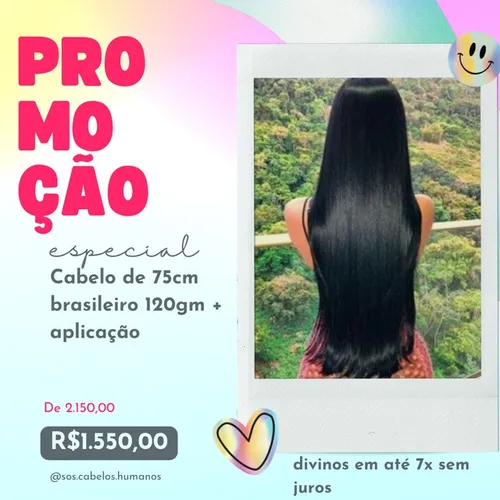 Promoção de cabelo humano com aplicação