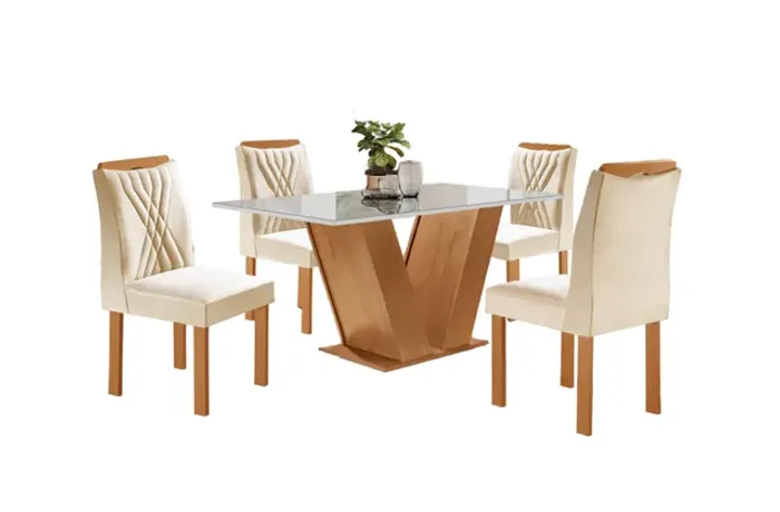 Mesa de jantar classic com 4 cadeiras!! Pr43718m