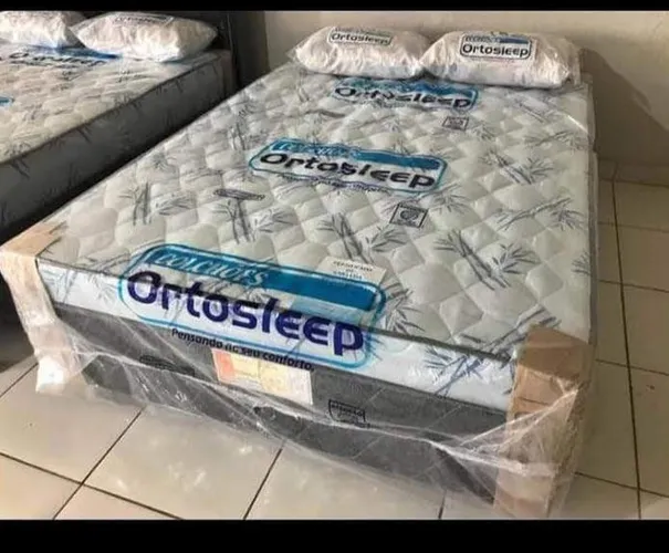 Cama casal com colchão 5 cm acoplado direto da fábrica ligou chegou